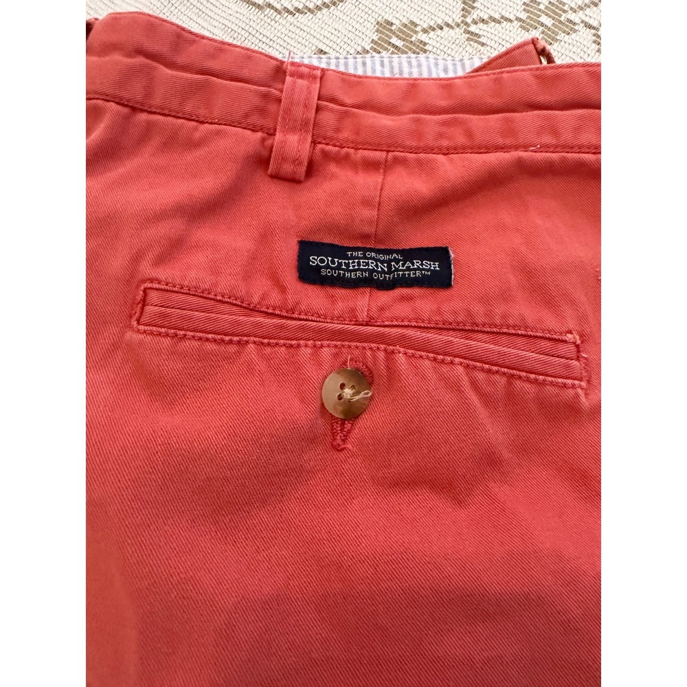 Southern Marsh Mens Salmon Coral Chino Shorts Size 36 Preppy Coastal Cotton